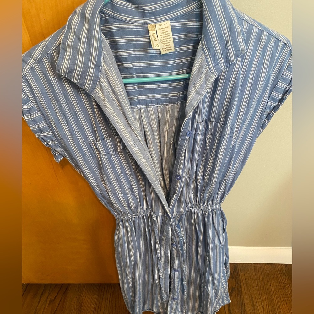 XS blue and white dress